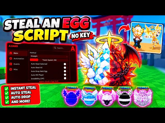 Steal an Egg Script - NO KEY | Auto Steal Egg, God Mode, Instant Steal, Dark & Angels Event & More!