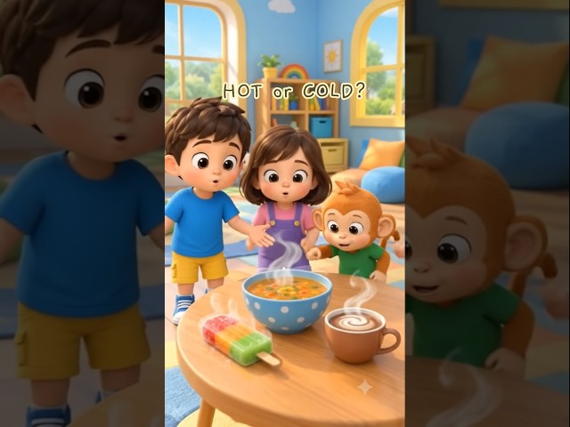 Hot vs Cold for Kids 🌡️ | Learn Hot and Cold | Preschool Learning #shorts #kidstv
