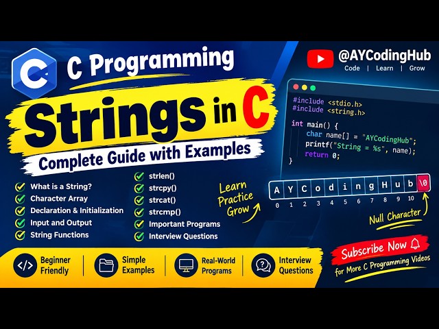 String in C Language | Complete String Tutorial in C | String Functions | C Programming