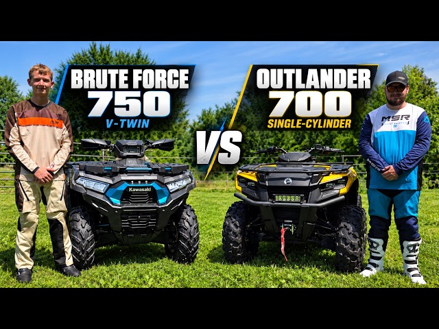 Brute Force 750 vs Outlander 700 Shootout V Twin vs Single Cylinder Showdown