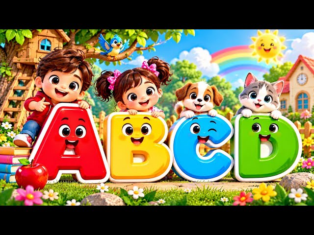 ABC Phonics Song for Kids 🔤 | Learn A B C D with Fun 3D Cartoon Characters | Alphabet Song