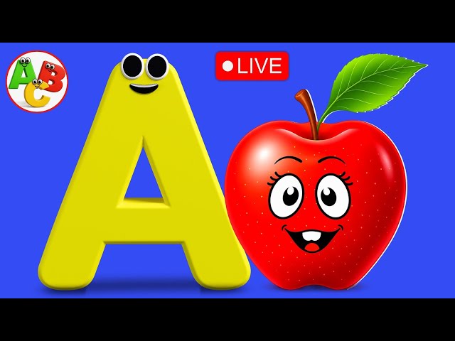 A is For Apple 🍎 | Baby Nursery Rhymes Video | Abc Alphabet Song For Kids | ABCD Video Live