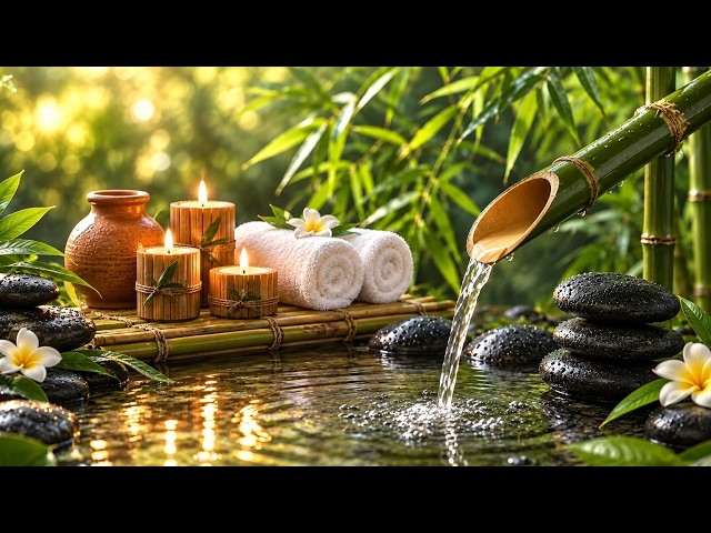 Bamboo Water Fountain & Healing Piano 🌿 Relaxing Music for Sleep, Meditation & Stress Relief