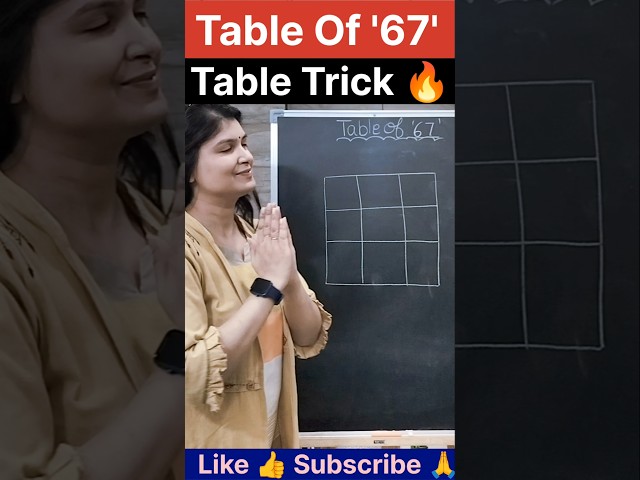 Table Of '67'🔥 #shortsfeed #shortsviral #viral #tricks #maths #education
