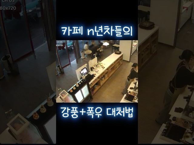 Chaos at the Cafe🔥N-Year Veteran🔥 VS 🌧️Heavy Rain+Strong Winds🌪️ #Cafe #PartTimeJob #HeavyRain #S...