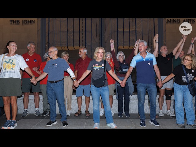 Protesters form human chain outside Kennedy Center over Trump-backed closure