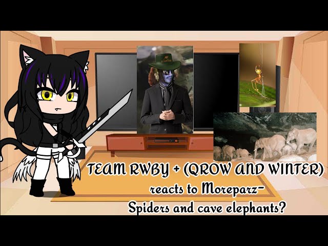 Team RWBY + (Qrow and Winter) reacts to @moreparz- Spiders and Cave elephants?
