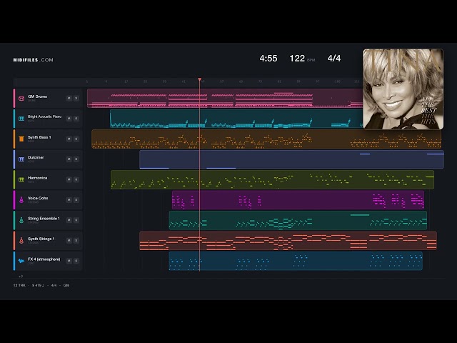 🎵 The Best (Hands On Dance Mix) - Turner Tina (MIDI individual tracks) 🎹