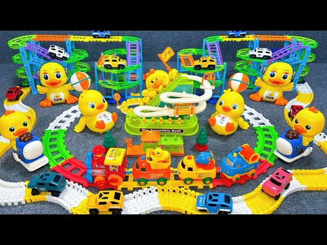 11 minutes of satisfying Duckling Track Roller Coaster and Off road Car Track toy ASMR | Toy review