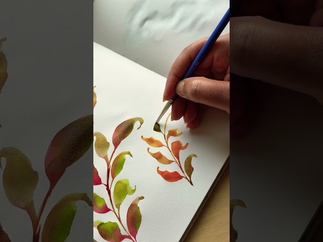 Easy watercolor for beginners 🍂🖌️🎨 #art #easydrawing #forbeginners #shortvideo y