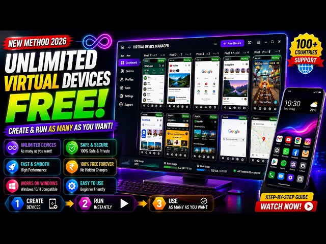 How to Create Multiple Virtual Devices on PC | Step-by-Step Guide 2026 ✅