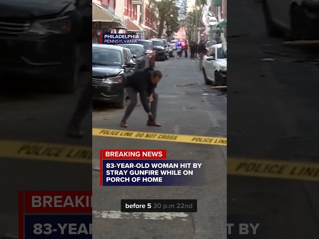 83-year-old woman hit by stray gunfire while on porch of North Philly home