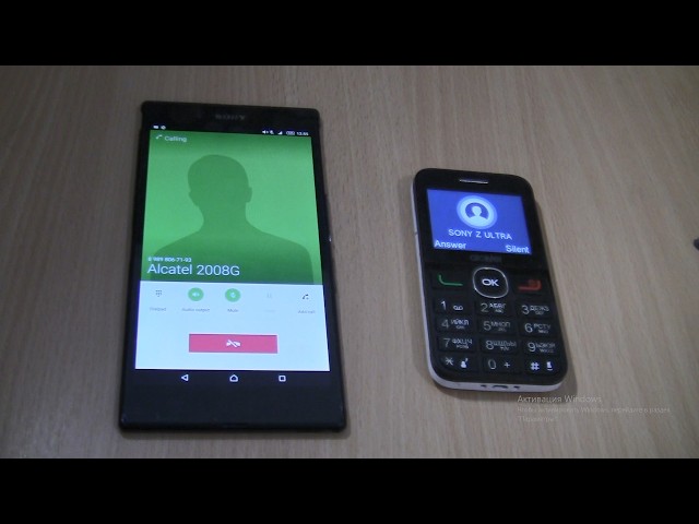 Incoming call & Outgoing call at the Same Time Alcatel 2008G + Sony Xperia Z Ultra