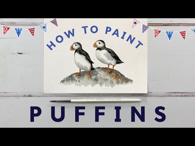 How To Paint Watercolour Puffins