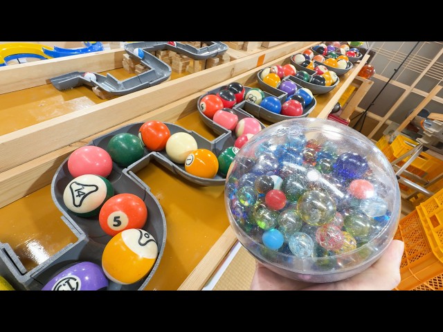 A Fun, Handmade Marble Run Course. Vol. 61 (4K) - I Love Balls That Float on Water.