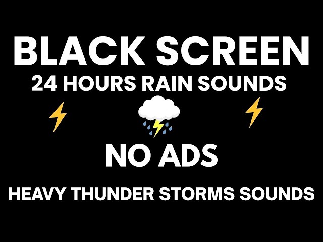 🔴 Heavy Rain and Thunder Sounds for Sleeping - Black Screen | Perfect Thunderstorm for Rest, Live
