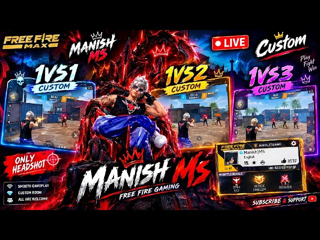FF LIVE STREAM PROFILE CHEEK AND CUSTOM☠📈🚀