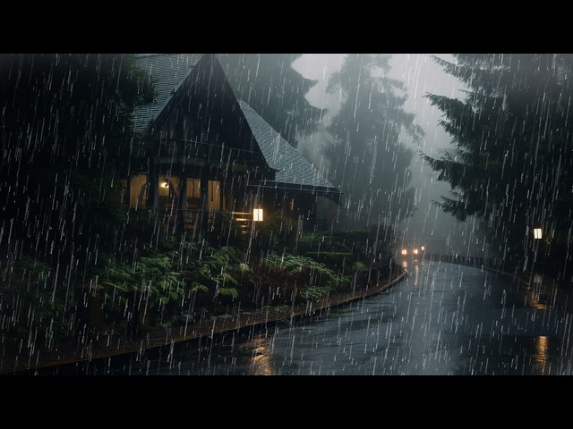 HEAVY RAIN at Night to Sleep Fast | Rain Sounds for Sleeping, Study & Relax