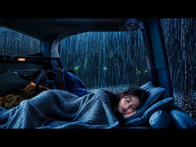 Suoni di Pioggia per Dormire - Pioggia Rilassante, Tuono Delicato sul Tetto Auto per Dormire Meglio!