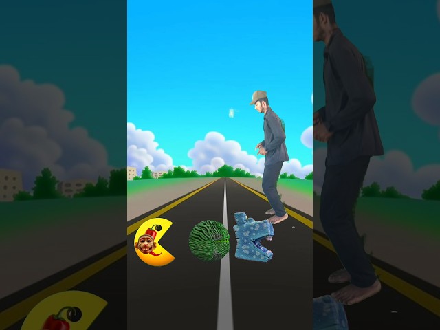 I jump on monster Pac Man vs big monster Pac Man game over #shorts #youtubeshorts #viral #funny #vfx