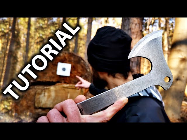 NO SPIN Axe Throwing Tutorial (For Beginners/Advanced) Slow Motion