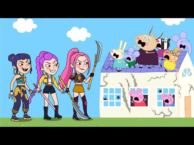 KPop Demon Hunters Slayers appear at Peppa's school - Peppa Parody Animation