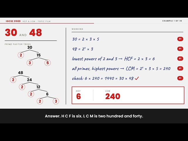 IGCSE Extended Mathematics 0580 | HCF & LCM in 5 Minutes: The 3 Rules + 10 likely Exam Questions
