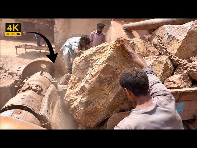 Big Rock Stuck in Jaw Crusher Machine in Action : Powerful Stone Crushing ASMR Sounds #stonecrusher 