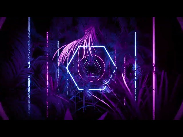 Glowing neon jungle VJ  / LOOP / 4K