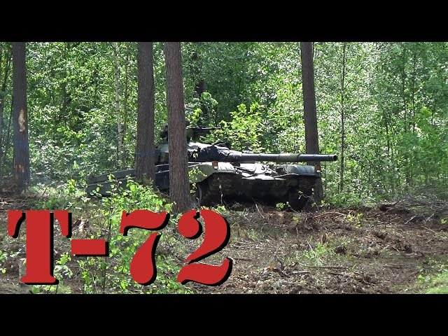 Soviet battle tank T72 in action