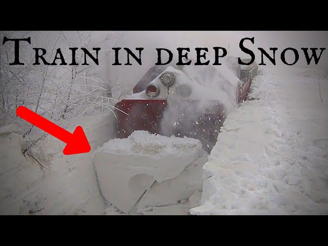 World Record Train Snow Plowing in Action