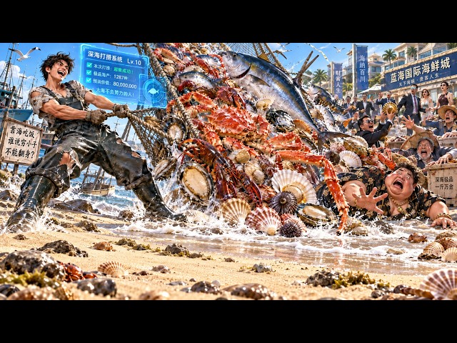 Mocked as a Poor Beachcomber? I Awakened a Salvage System and Hauled Up 80M in Seafood!