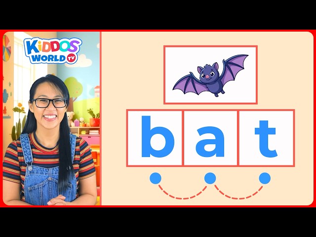 Learn CVC Words with Miss V | How to Read and Blend 3-letter Words for Kids | Kiddos World TV