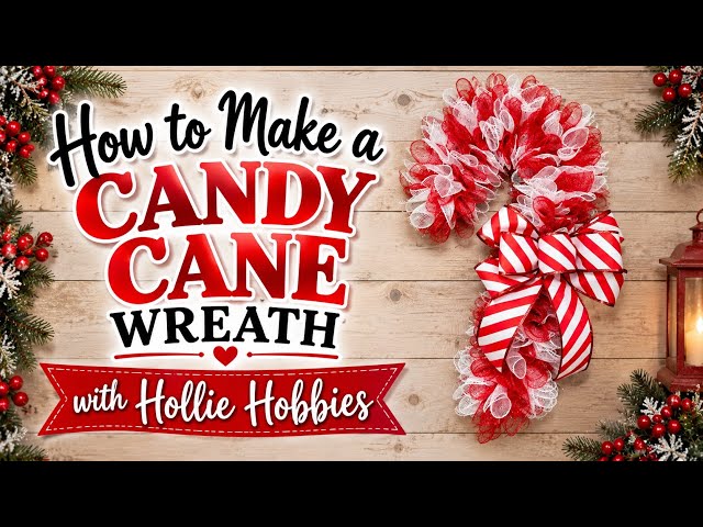 Dollar Tree Candy Cane Wreath/ How To Make a Candy Cane Wreath/ How To Make a Christmas Wreath/ DIY