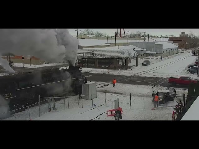 Pere Marquette #1225 in the cold snow