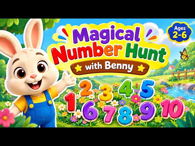 Numbers 1–10 for Kids 🔢 | Magical Number Hunt with Benny Bunny | Little Wonder Rhymes #nurseryrhymes