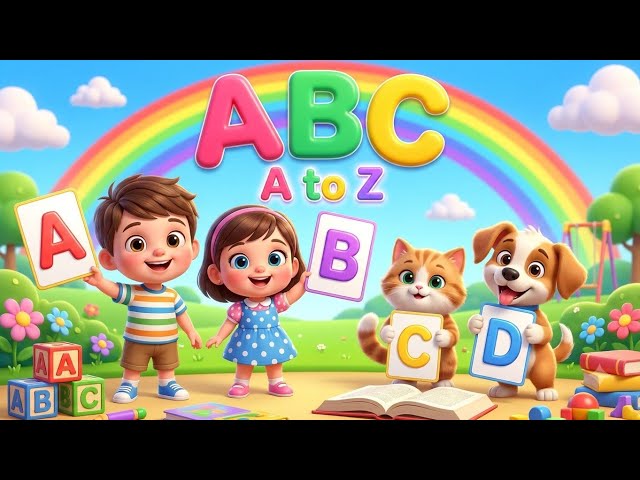ABC Song for Kids | Learn A to Z with Fun Flashcards! 🍎🔤 | Preschool Nursery Rhyme
