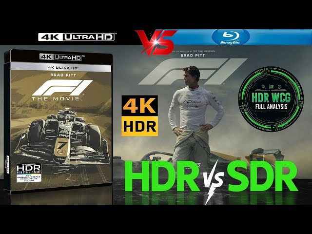 HDR DV WCG ATMOS ANALYSIS ( F1 The Movie 2025 ) 4K UHD Blu Ray REVIEW vs 1080p BD SDR 100nits