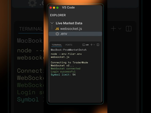Build a Live Market Data Feed with JavaScript  #shorts