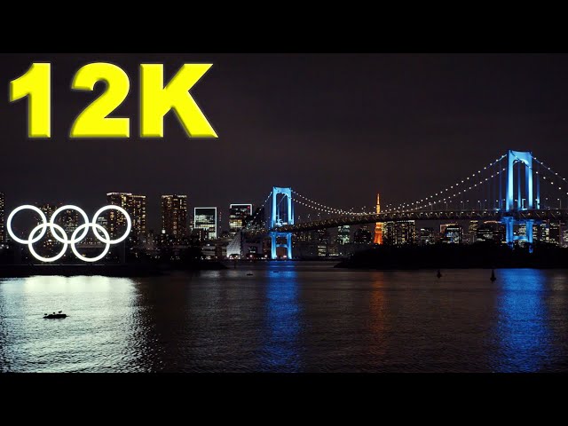 12K Video 夜のお台場サイクリング Night cycling in Odaiba, Tokyo, Japan★Blackmagic URSA Mini Pro 12K Video