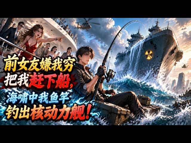 前女友嫌我窮把我趕下船，末日海嘯開啟後，我一根釣竿釣出核動力戰艦！ #全民海上求生：我的釣竿釣萬物！