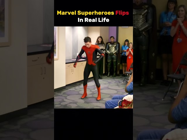 Marvel Superheroes Flips In Real Life vs In Movie ☠️| #marvel #shorts