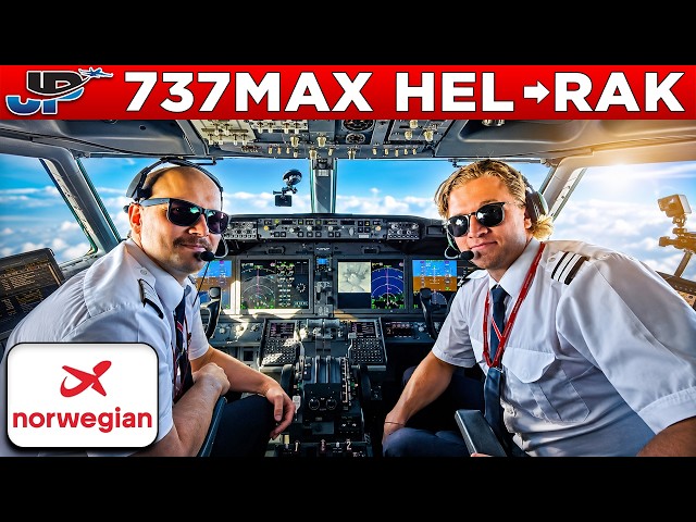 Norwegian 737MAX Cockpit Helsinki l🇫🇮 to Marrakech🇲🇦