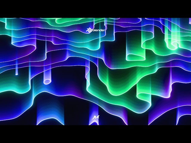 Abstract Ribbons in Blender | Neon Flowing 3D Motion Graphics Animation