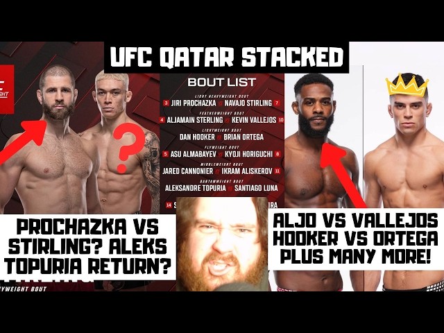 UFC QATAR IS STACKED! Prochazka vs Stirling? Sterling vs Vallejos? Topuria vs Luna? My Reaction