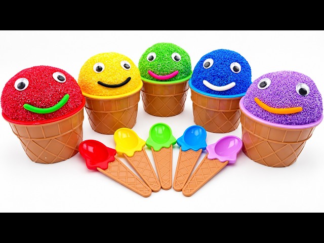 Learn Colors with Surprise Foam Ice Cream Cups | Preschool Toddler Learning Video