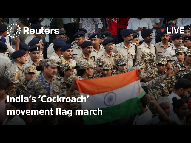 LIVE: India's Cockroach Janta Party holds flag march in Delhi