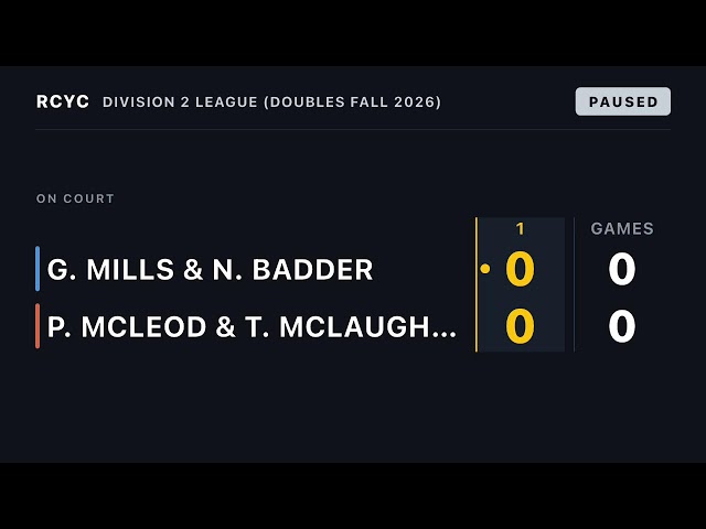DIVISION 2 LEAGUE (Doubles Fall 2026) · October 7