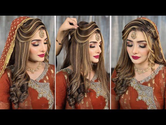 5 minute bridal open hair transformation | bridal open hairstyle | dIY bridal open hairstyle hacks |