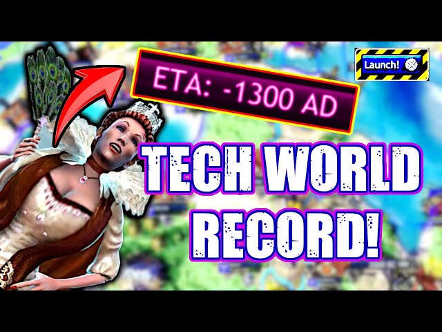🌎WORLD RECORD! 🤯🚀 INSANE 1300 BC Tech Victory!! Civ Rev FFA Deity!